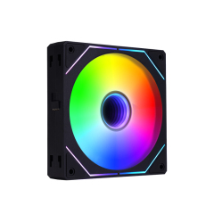 3-Pack ARGB PWM Fan Kit, Black Frame Milky Blades, Hydraulic Bearing, 16+8 LEDs, 600-1600 RPM, with FM2412C Hub & Black Silicone Pads