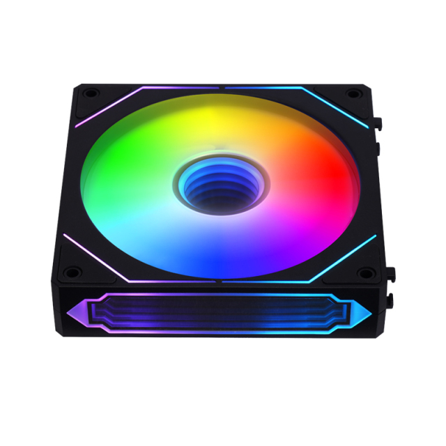 3-Pack ARGB PWM Fan Kit, Black Frame Milky Blades, Hydraulic Bearing, 16+8 LEDs, 600-1600 RPM, with FM2412C Hub & Black Silicone Pads