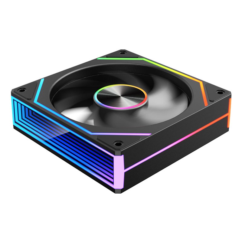 8PRO 12CM RGB Temperature-Controlled PWM Silent Fan High Airflow 5V 3-Pin ARGB Sync High-Rated CPU Cooling Case for PC
