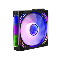 9-Blade ARGB PWM Computer Fan, Hydraulic Bearing, 16+8 LEDs, 600-1600 RPM, with White Silicone Pads & FM2312B Hub