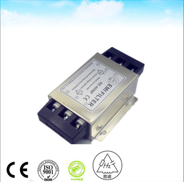 380VAC 30A-100A EMI Suppression Filter 11KW Inverter Noise Suppression