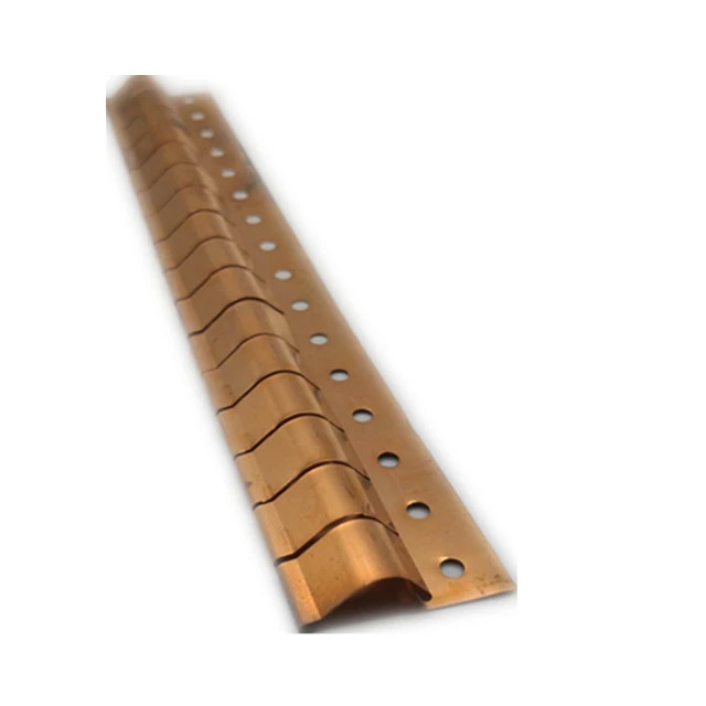 Bright and clean Becu beryllium copper finger stock strip with spring contact fingers