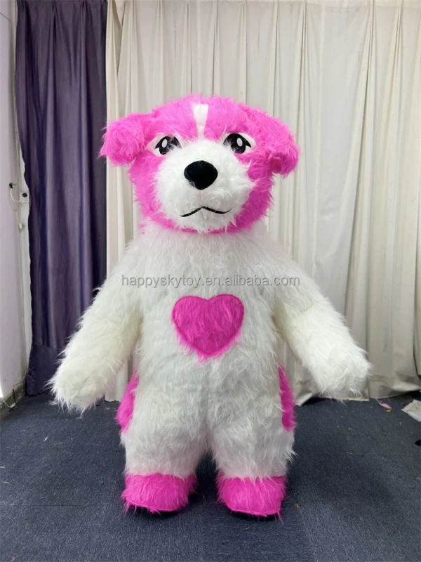 Hot Selling Unisex Halloween Party Cosplay Adult Mascot Costume Inflatable Husky Dog Mascot Costume