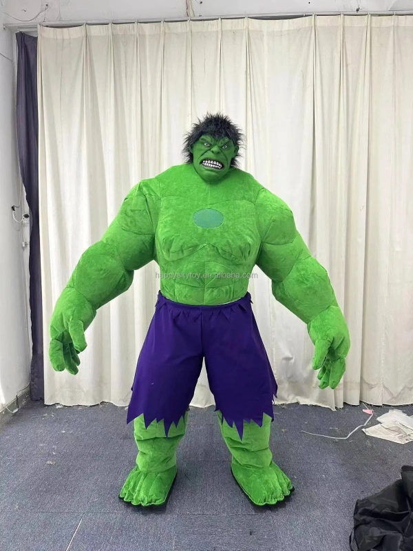 Giant hero mascot green hulk standing fierce costume 2m/2.6m/3m inflatable giant mascot costume