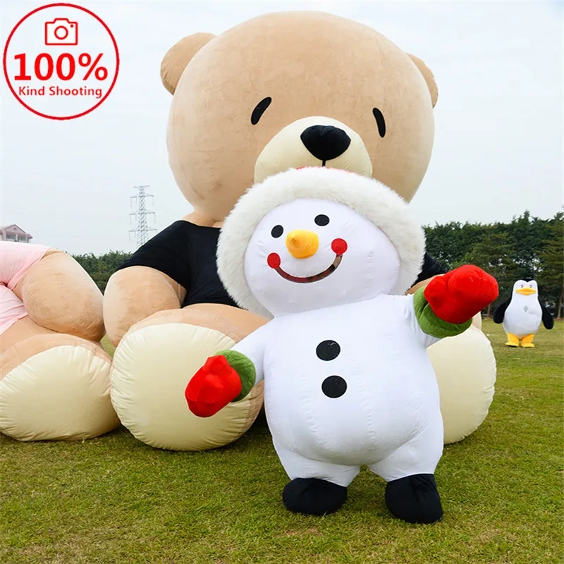 Inflatable Santa Claus Snowman Mascot Costume Adult Dress Christmas Party Mascot Costume Carnival clothing