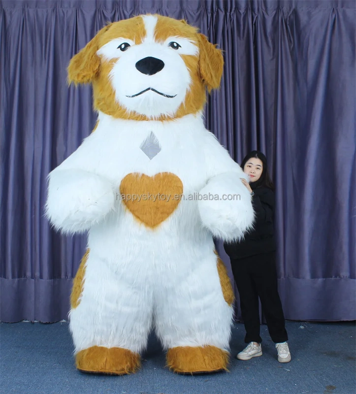 Hot Selling Unisex Halloween Party Cosplay Adult Mascot Costume Inflatable Husky Dog Mascot Costume