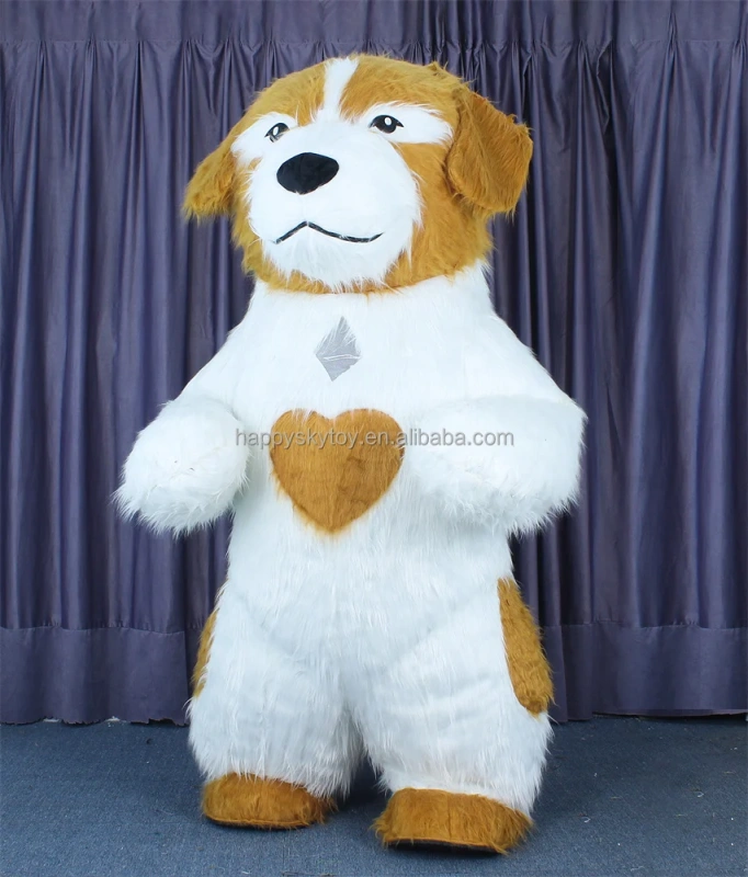 Hot Selling Unisex Halloween Party Cosplay Adult Mascot Costume Inflatable Husky Dog Mascot Costume