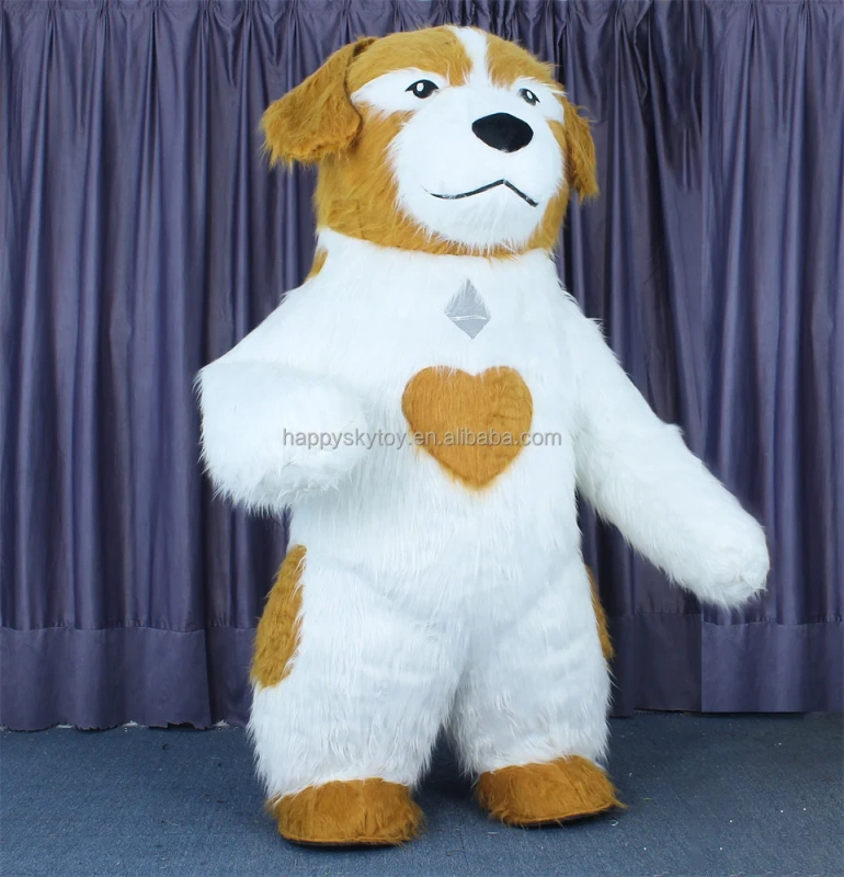 Hot Selling Unisex Halloween Party Cosplay Adult Mascot Costume Inflatable Husky Dog Mascot Costume
