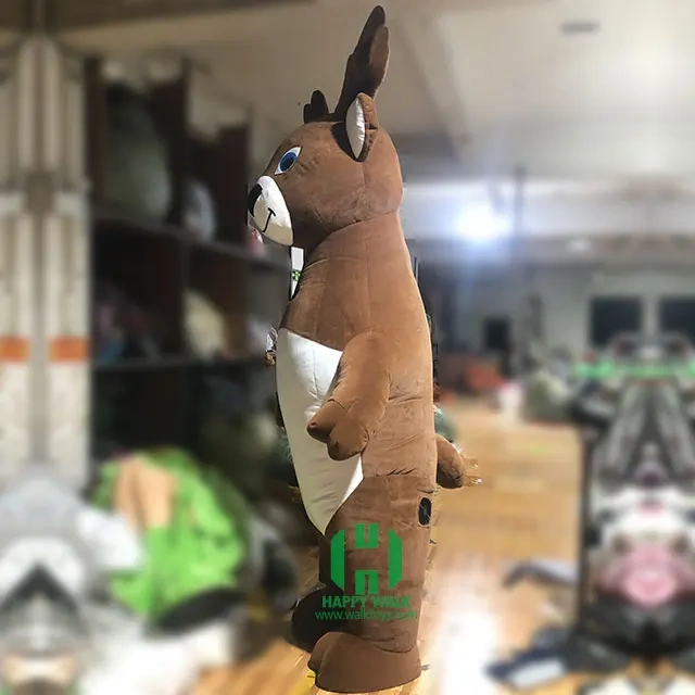 Rein Deer CE Giant Santa Claus Inflatable Mascot Costume Adult Fancy Dress Christmas animal