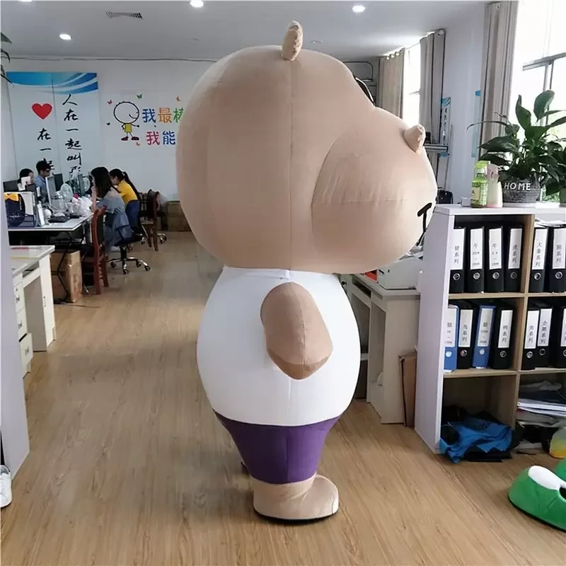 Hot Sale hippo with clothes cute EVA Mascot Costume animals inflatable giant mascot costume