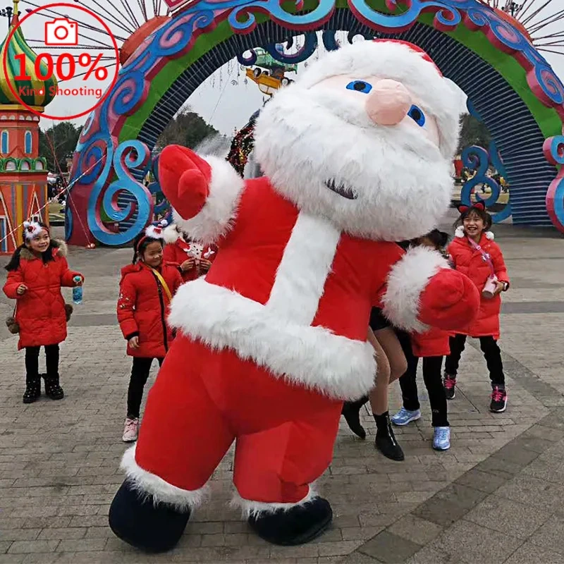 Inflatable Santa Claus Snowman Mascot Costume Adult Dress Christmas Party Mascot Costume Carnival clothing