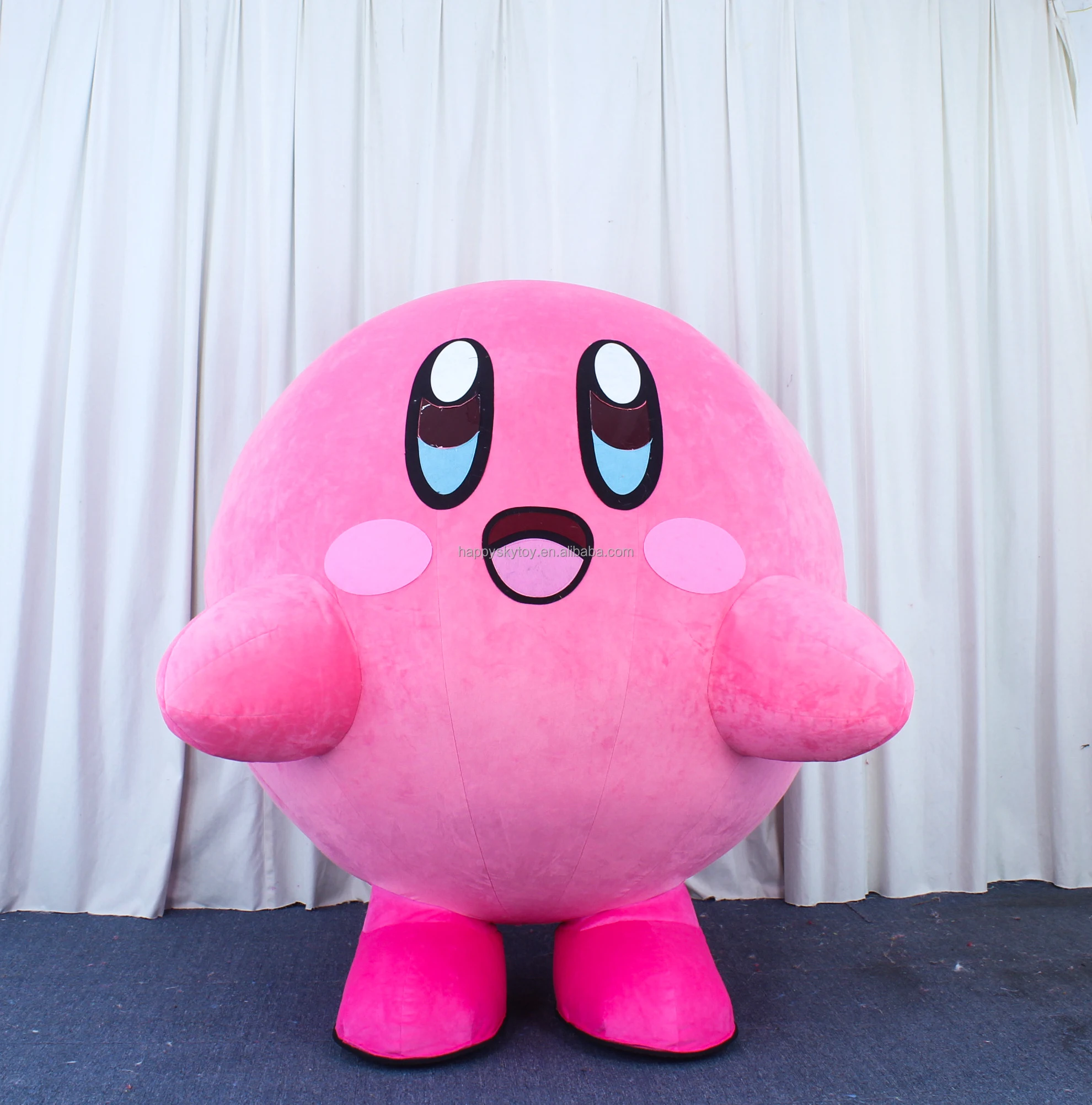 Unisex Funny Walking Inflatable Kirby Mascot Costume Adult Cartoon ...