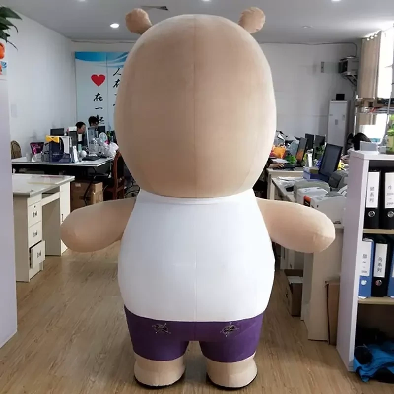 Hot Sale hippo with clothes cute EVA Mascot Costume animals inflatable giant mascot costume