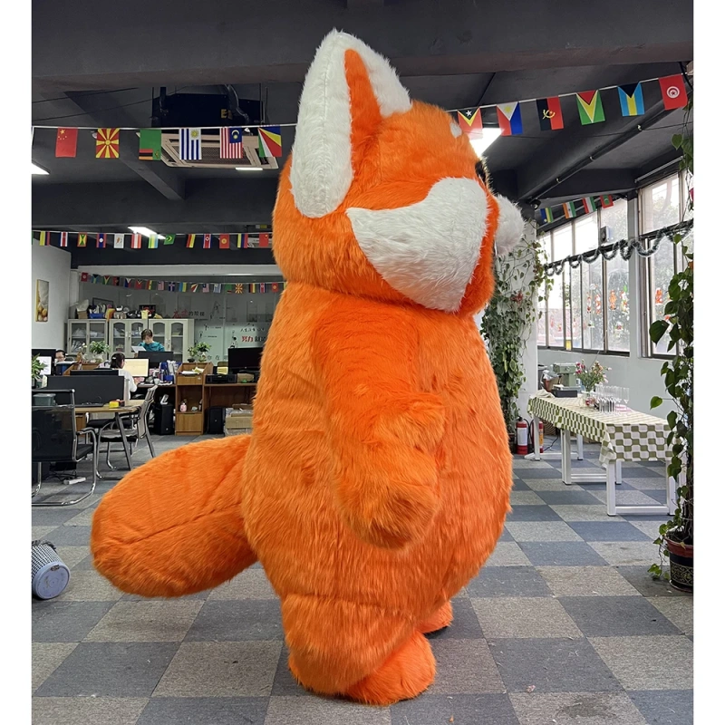 MOQ 1 Inflatable Fox Custom Design Plush Mascot Costume For Adult