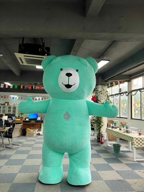 Funny Manufacturer Custom Animal Giant Inflatable Teddy Bear Costume Yellow Cosplay Mascot Costume For Party for adult