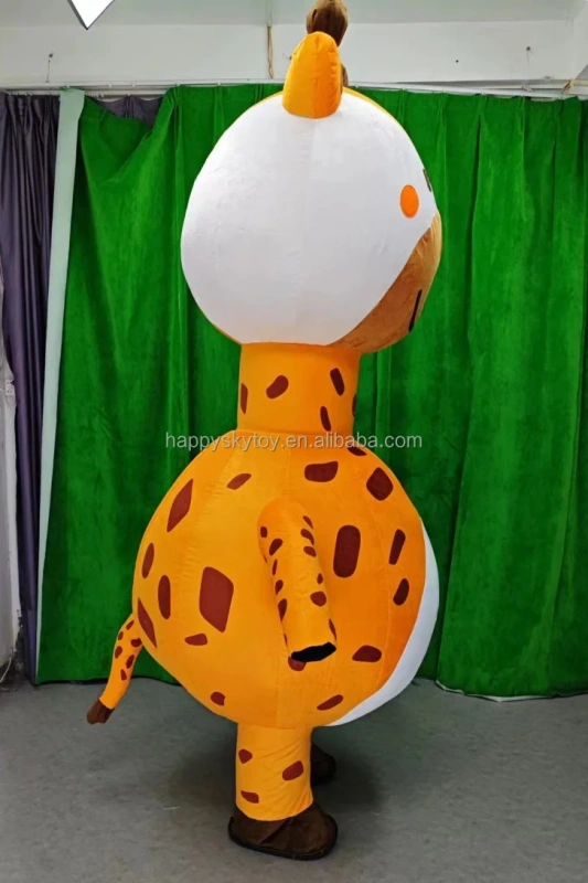 High Quality Custom Inflatable Giraffe Mascot Costume Hand-Drawn Printing for Adults' Cosplay and Halloween Games
