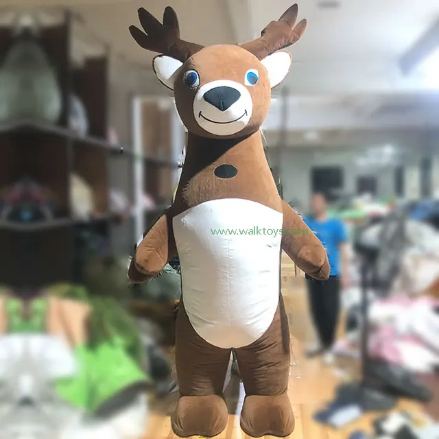 Rein Deer CE Giant Santa Claus Inflatable Mascot Costume Adult Fancy Dress Christmas animal