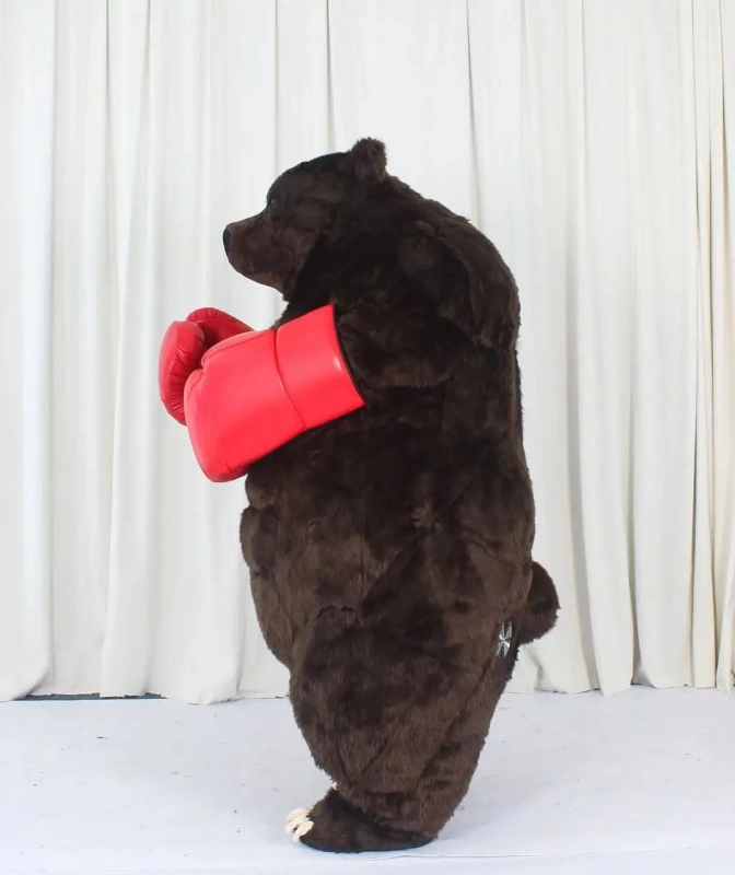 Adult inflatable halloween mascot costume scary halloween inflatable teddy bear costume with boxing gloves