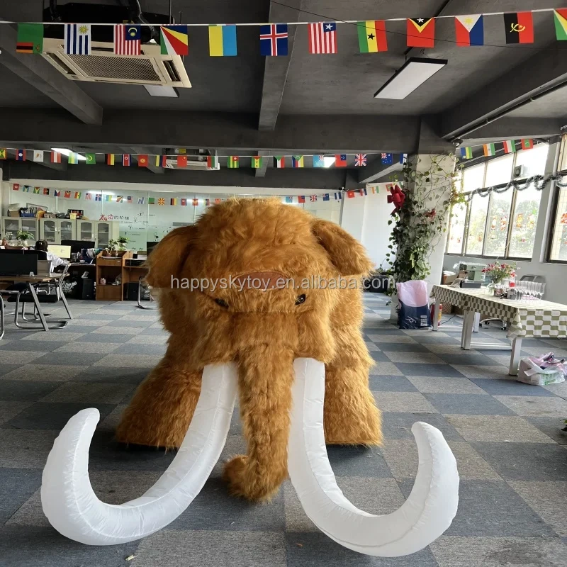 Giant commercial inflatable mammoth mascot costume beautiful brown elephant inflatable mascot costume