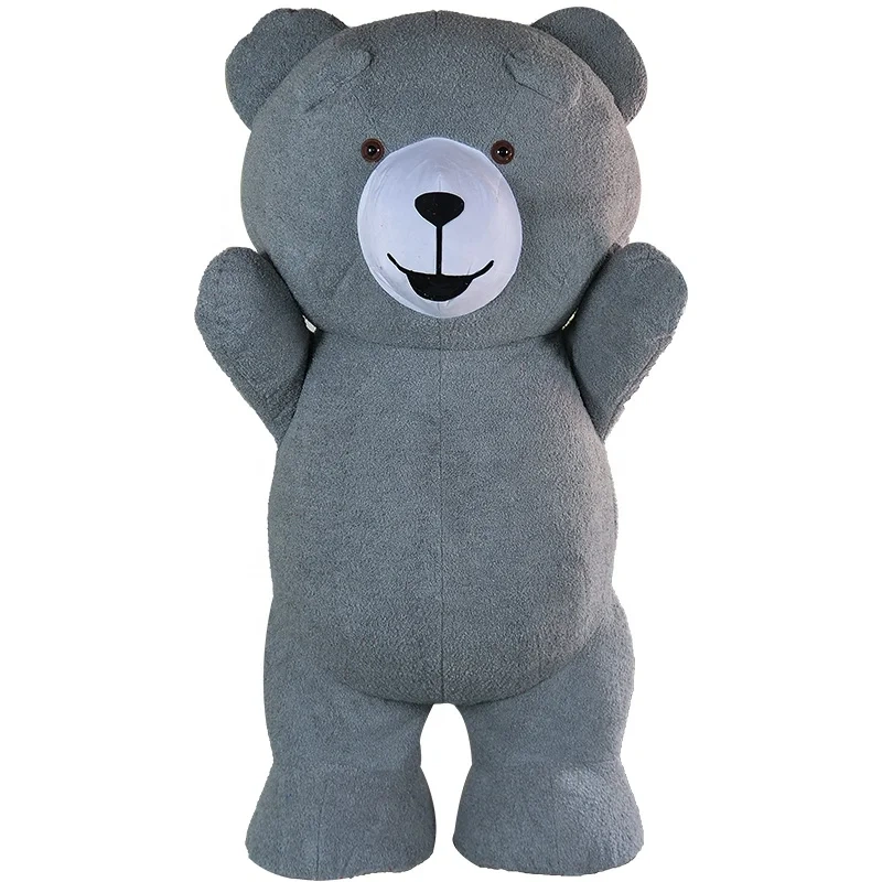 Gray Teddy Bear Inflatable Plush Mascot Costume Cosplay Party