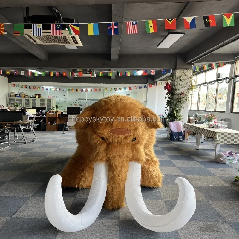 Giant commercial inflatable mammoth mascot costume beautiful brown elephant inflatable mascot costume