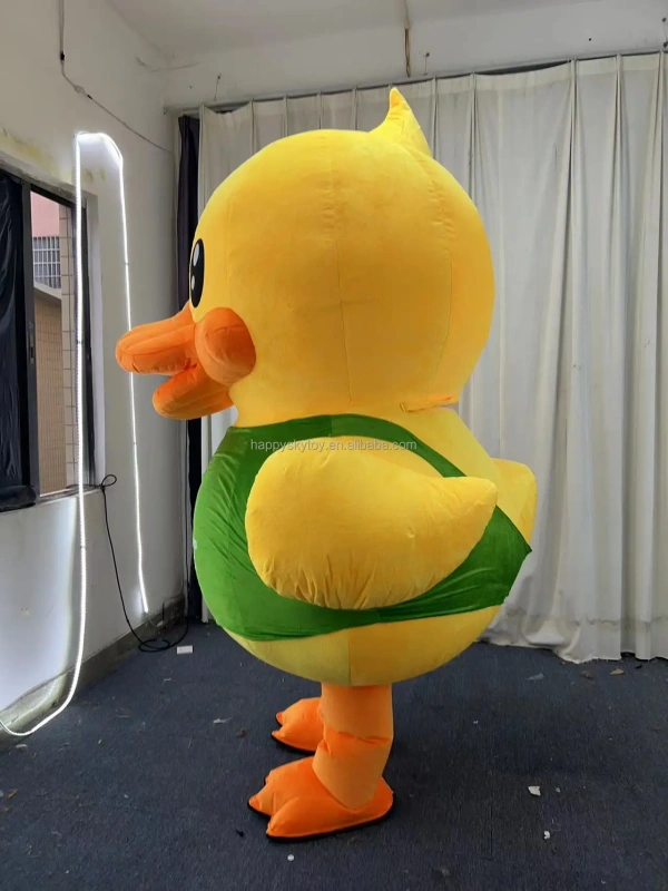 2m New Party Blower Up Cloth Custom Animal Yellow Duck Walking Inflatable Mascot Costume
