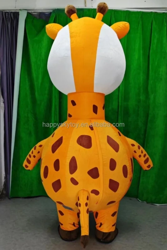 CE Certified Inflatable Giraffe Costume Mascot Unisex Adult Cosplay Suit for Purim Halloween Party & Carnival Fantasy Dress