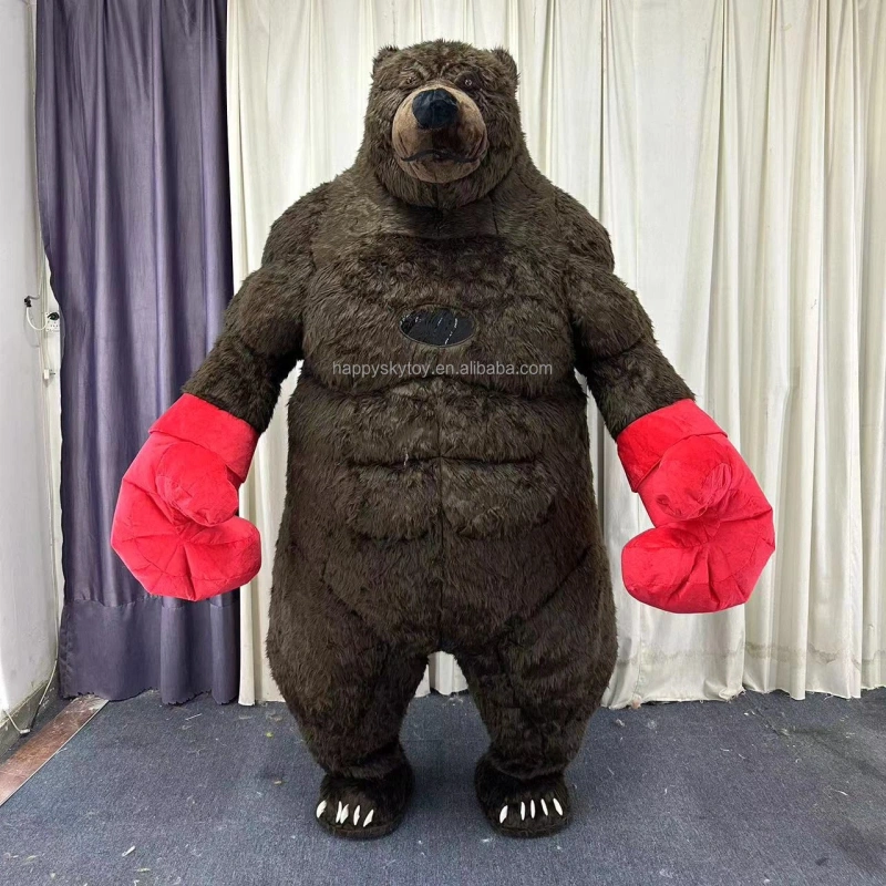 Hot Sale Funny Giant Inflatable Brown Bear 2M/2.6M Popular Party Dress Inflatable Mascot Costume