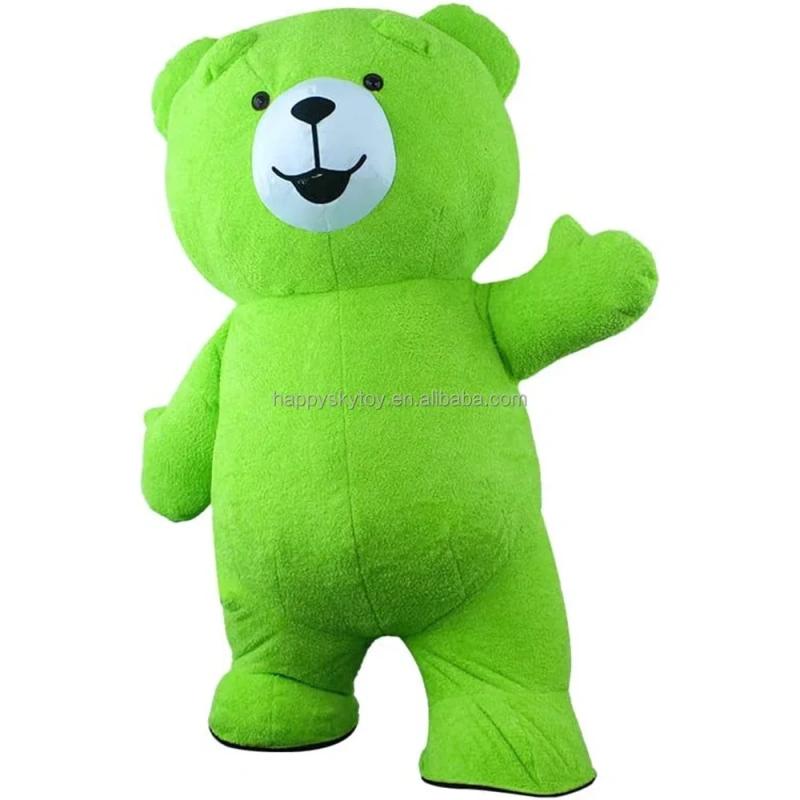 Gray Teddy Bear Inflatable Plush Mascot Costume Cosplay Party