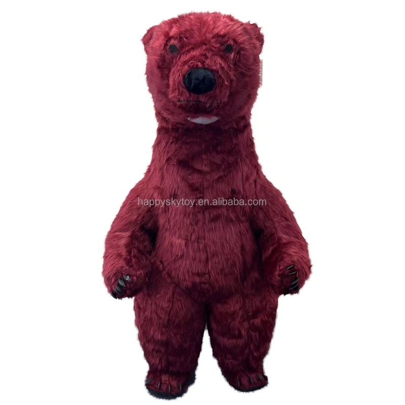 Hot sale red color inflatable polar bear costume 2m/2.6m/3m inflatable mascot costume for adult