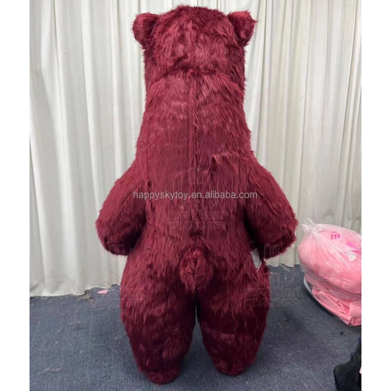 Hot sale red color inflatable polar bear costume 2m/2.6m/3m inflatable mascot costume for adult