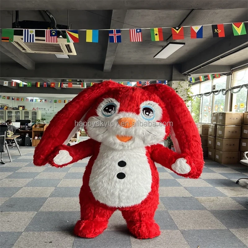 Hot sale inflatable rabbit mascot costume beautiful 2m/2.6m inflatable mascot costume for adult