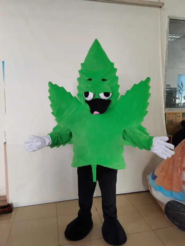 Custom made foam body ganja weed mascot costume for adult