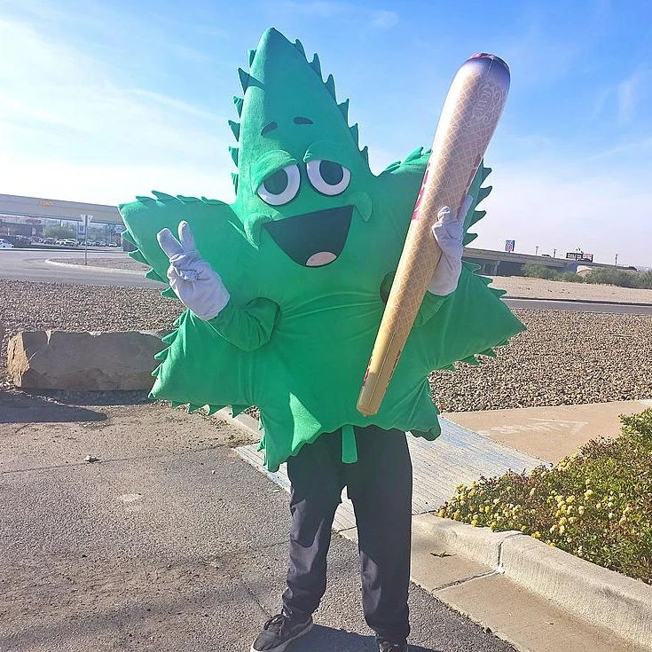 Custom made foam body ganja weed mascot costume for adult