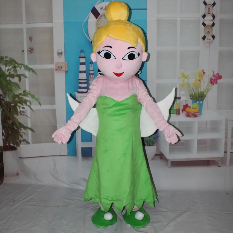 Professional factory handmade plush tinker bell Fairy mascot costume for adult