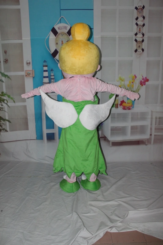 Professional factory handmade plush tinker bell Fairy mascot costume for adult