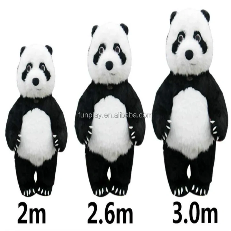 Hot Selling Unisex Adult Halloween Carnival White Polar Bear Panda Inflatable Mascot Stage Performance Outdoor Toys