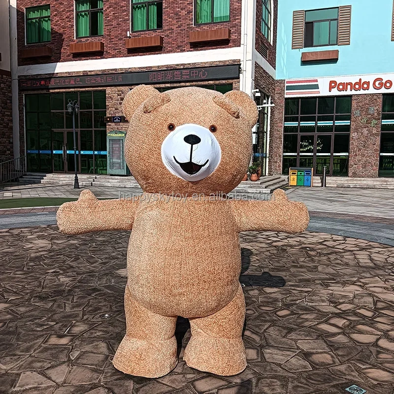 Happy Island High Quality walking giant inflatable Teddy Bear mascot costume for adult
