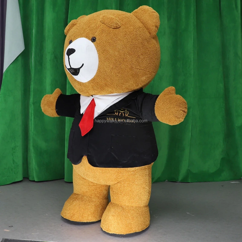 Hot Sale Inflatable Teddy Bear Mascot Costume Fancy Fur Dress for Adults for Outdoor Graduation Parties & Advertising