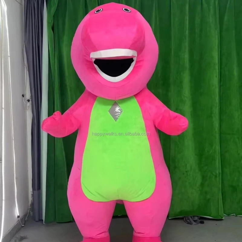 CE Certified Inflatable Unisex Barney Mascot Costume Plush Advertising Cosplay Cartoon for Kids and Adults