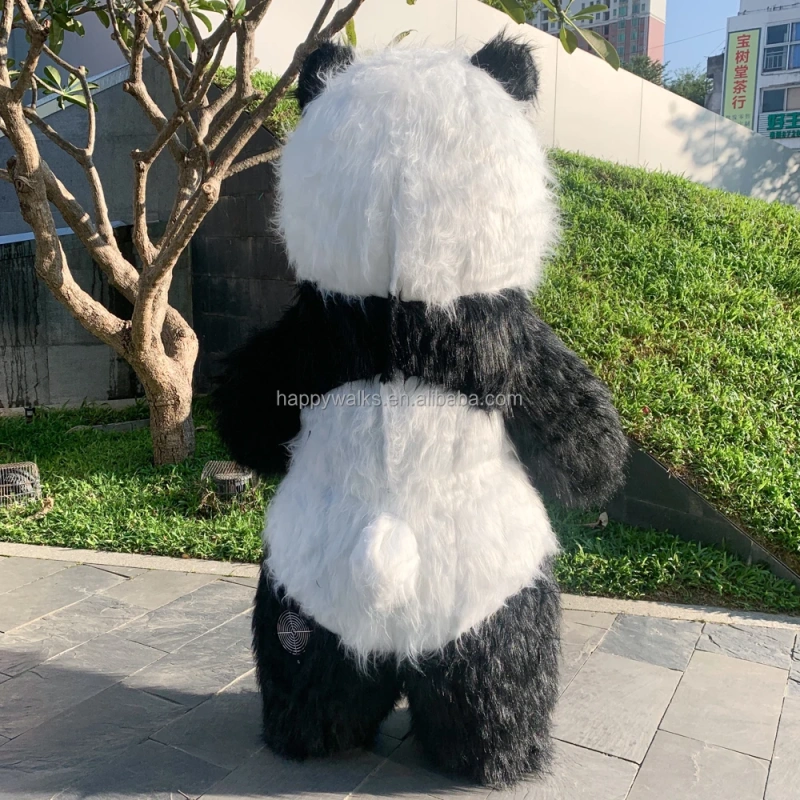 Hot Selling Unisex Adult Halloween Carnival White Polar Bear Panda Inflatable Mascot Stage Performance Outdoor Toys