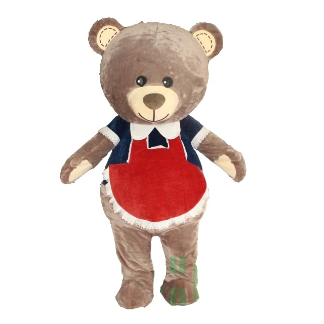 Brown Teddy Bear Custom Robot Costume With Light Plush Cosplay Cartoon Mascot Party Costume For Adult