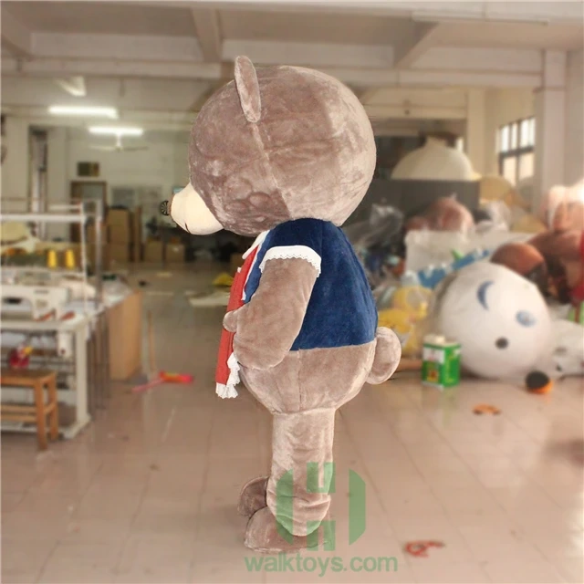 Brown Teddy Bear Custom Robot Costume With Light Plush Cosplay Cartoon Mascot Party Costume For Adult