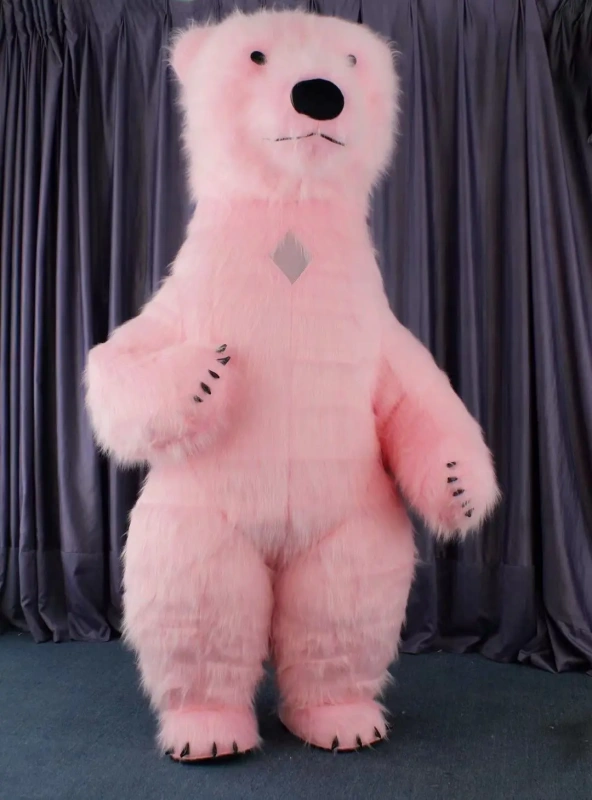 2m,2.6m and 3m adult inflatable polar bear costume in yellow brown white