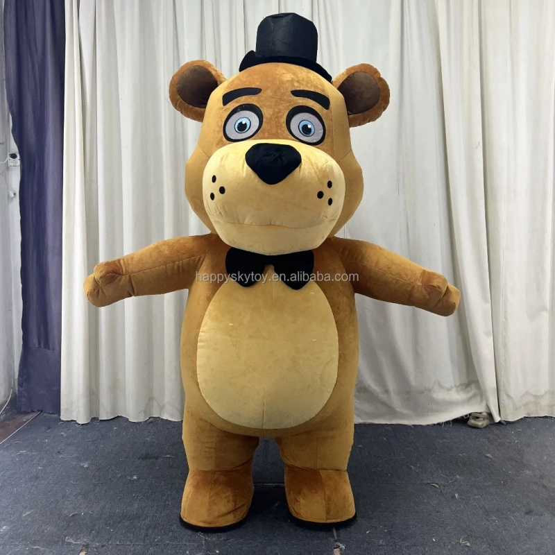 professional factory customized inflatable walking animal cartoon costume bear with boxing gloves mascot costume for advertising