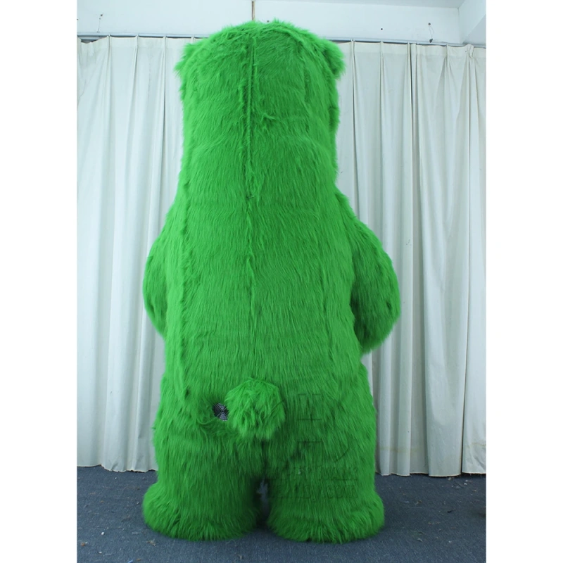 Nice! Colorful green polar bear inflatable costume long plush animals inflatable mascot costume