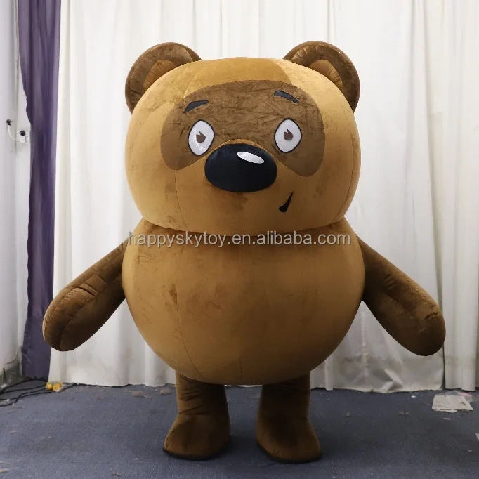 professional factory customized inflatable walking animal cartoon costume bear with boxing gloves mascot costume for advertising