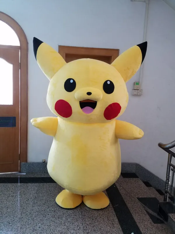 Factory price Adult EVA plush Cartoon character Pokemon pikachu Mascot Costume For Halloween Birthday Party Performance