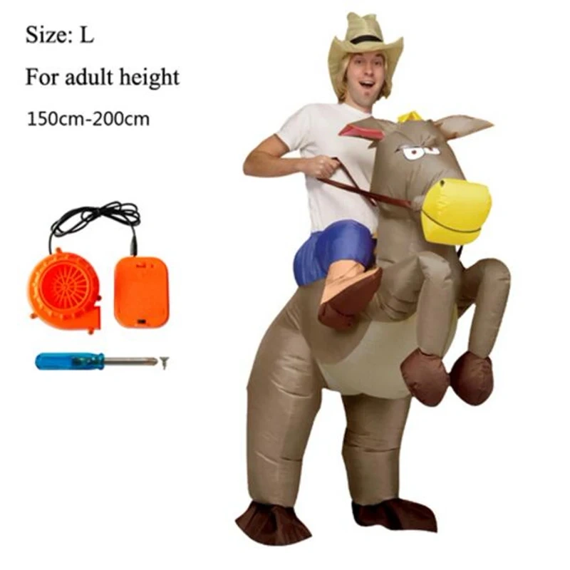 Riding on T rex Dinosaur Inflatable Costume for Holiday Carnival Funny Party Dress Outfit
