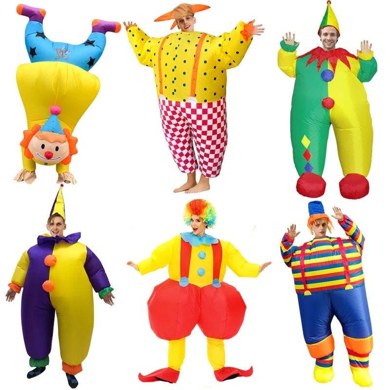 Deluxe Inflatable Clown Costume for Adults Halloween Cosplay Performance
